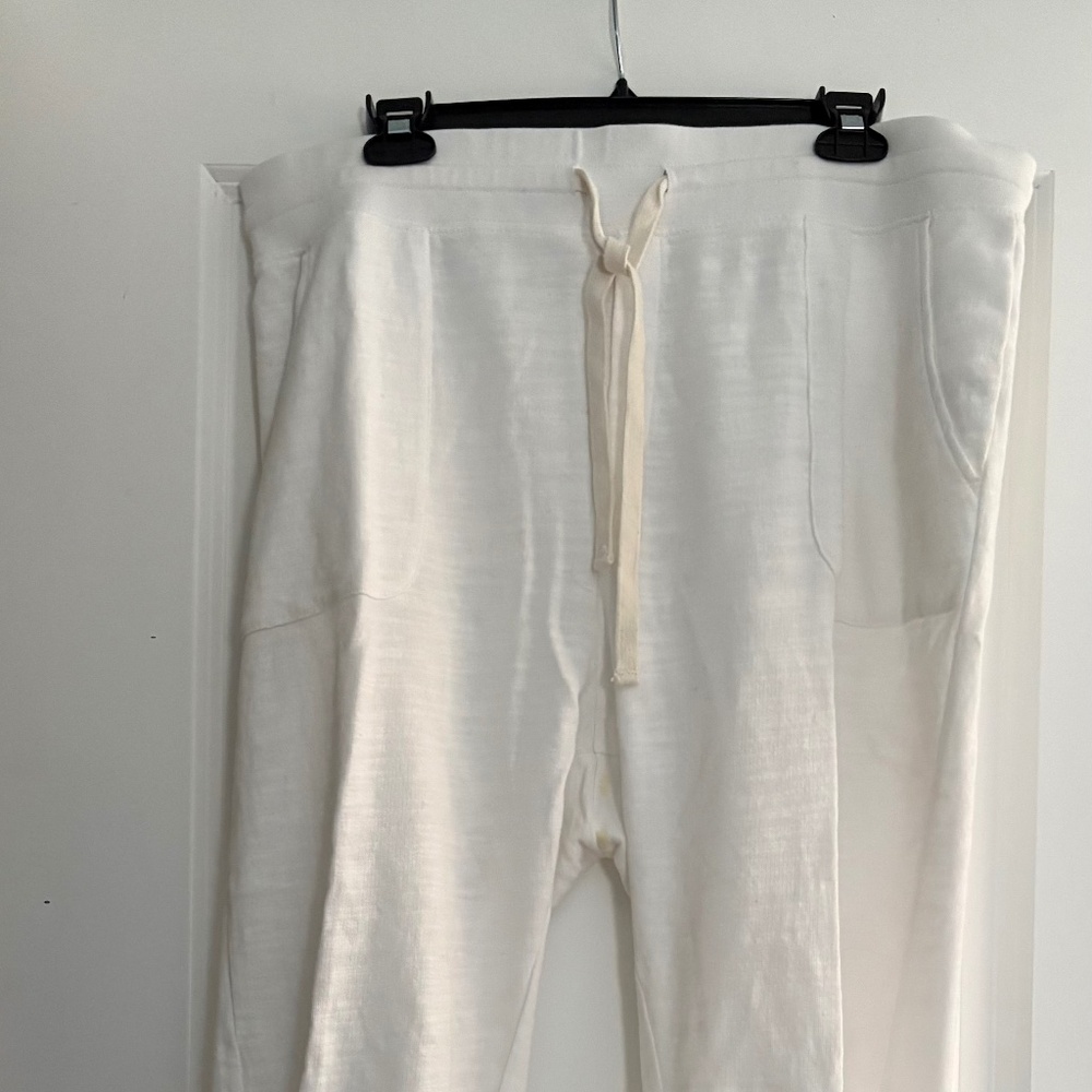 White Terry cloth sweats